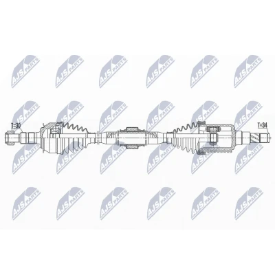 Afbeelding van NTY NPW DW 035 Aandrijfas Vooras rechts 985mm 86mm CHEVROLET: Orlando (J309) 1.8 LPG, 1.4, 2011