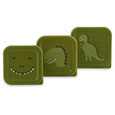 Afbeelding van Trixie Set van 3 snackdoosjes Mr. Dino delige Snackbox Makkelijk te openen Ideaal voor kinderen