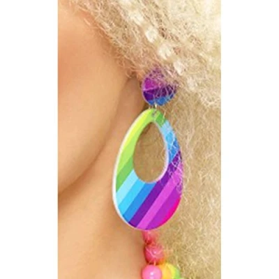 Afbeelding van Smiffys Teardrop Kostuum Oorbellen Multicolours