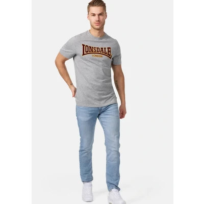 Afbeelding van Lonsdale Schmale Passform Classic Tshirt print, Heren, Maat: Small, Marl grey