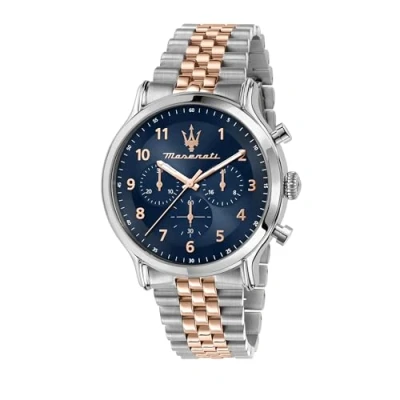Afbeelding van Maserati Herenhorloge collectie Epoca Limited Edition, chronograaf, kwarts R8873618021, Zilver en roségoud, 42mm, armband