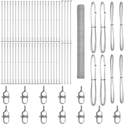 Afbeelding van vidaXL Hexagon Fence 1,6x100 m Gegalvaniseerd Staal, Posts met Basisplaten 13 stuks Ø32mm 88,5cm Staal