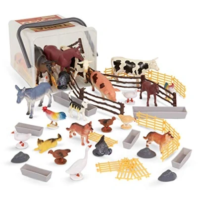 Afbeelding van Terra Country World Realistische Miniatuur Koeien Speelgoed &amp; Boerderij Dieren voor Kinderen 3+ (60 St)