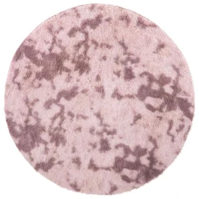 Afbeelding van vidaXL Vloerkleed hoogpolig 160x160 cm polyester roze