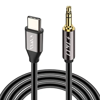 Afbeelding van J&amp;D USB C naar 3,5 mm 1/8 inch Audio Aux Kabel, Kabel Type Standaard TRS Mannelijk Auto Adapter 1 Meter