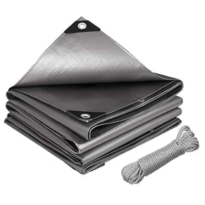 Afbeelding van Laneetal 280 g/m² afdekzeil, 3 x 5 m, van PE [zonder terugwinnende materialen], waterdicht en versterkt afdekzeil voor tuinmeubelen, zwembad, auto, trampoline, met 20 m touw bevestiging