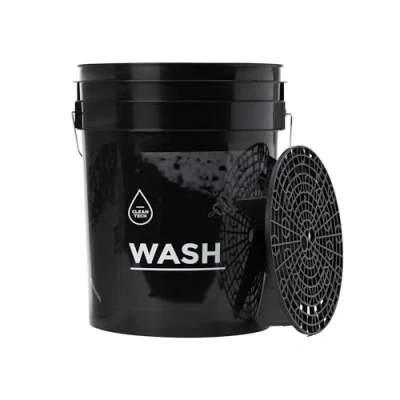 Afbeelding van CLEANTECH CO Autowasemmer, 20 liter, met vuilzeef, zwart, optimale scheiding van vuil, ideaal voor handwas in de auto