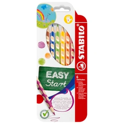 Afbeelding van Ergonomisch kleurpotlood voor linkshandigen STABILO EASYcolors met 6 verschillende kleuren