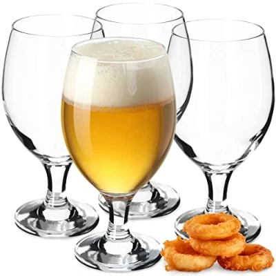 Afbeelding van KADAX Bierglazen set, bierseidel van glas, biertulpen, tarweglazen voor donker en licht bier, ambachtelijke bierglazen, bierpul bierglas, bierglas (4 stuks transparant)