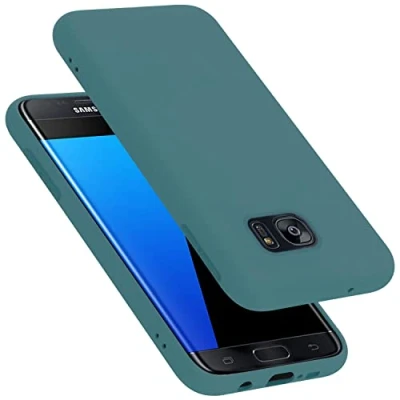 Afbeelding van Cadorabo Hoesje geschikt voor Samsung Galaxy S7 EDGE Case in LIQUID GROEN Beschermhoes TPU silicone Cover