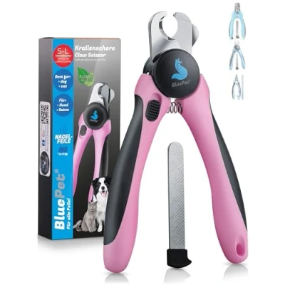 Afbeelding van BluePet KrallenSchön professionele klauwschaar met bescherming voor honden en katten extra veilig dankzij afstandhouder incl. nagelvijl