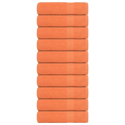 Afbeelding van vidaXL Douchehanddoeken 10 st 70x140 cm 360 g/m² 100% katoen oranje