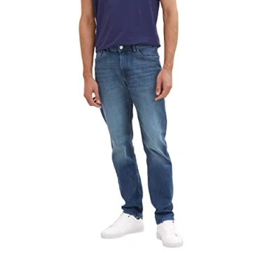 Afbeelding van TOM TAILOR Heren Trad Relaxed Jeans, 10114 Clean Dark Stone Blue Denim, 33W / 30L