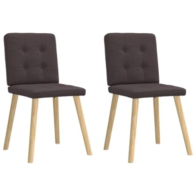 Afbeelding van vidaXL Eetkamerstoelen 2 st stof donkerbruin