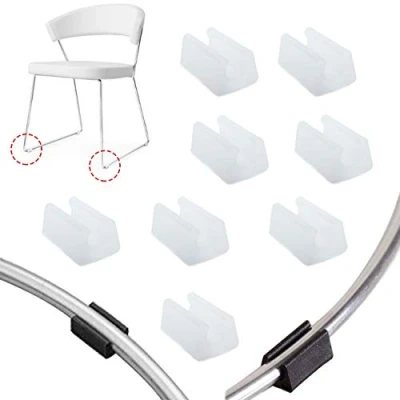 Afbeelding van Zaky Plastic stoel, vloerglijders, buisdoppen voor cantilever stoelglijders, vloerbeschermer, Silencer, meubelglijders, klemschaalglijders, wit, 15 stuks (12 mm)