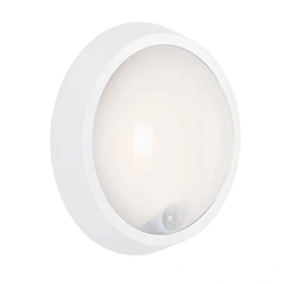 Afbeelding van Briloner Leuchten LED buitenlamp, buitenwandlamp bewegingssensor, buitenplafondlamp incl. schemeringssensor, badkamerlamp 12 Watt, 1.150 lumen, 4.000 Kelvin, wit, rond, Ø 17cm
