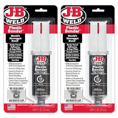 Afbeelding van J B Weld 50139 Plastic Bonder Body Panel Lijm en Gap Vuller Spuit Droogt Zwart 25 ml (2)