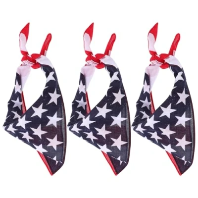 Afbeelding van 3 stuks Amerikaanse vlag bandana hoofdband USA hoofddeksel unisex bandana&#039;s patriottische accessoires, Meerkleurig