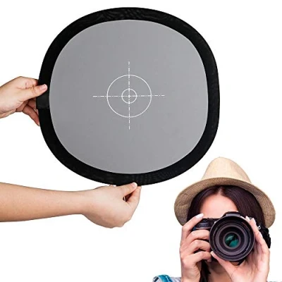 Afbeelding van Fotover Grijskaart/witbalanskaart, 60 x cm, draagbaar focus, twee zijden, Double Face 18%, grijs/wit, balans referentiekaart met draagtas, voor Canon, Nikon, Sony DSLR camera