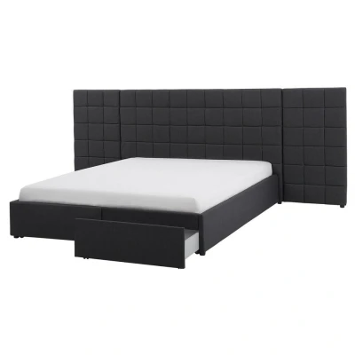Afbeelding van Beliani Tweepersoonsbed MILLAU Grijs polyester