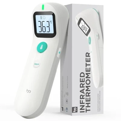 Afbeelding van Voorhoofdthermometer, hoge precisie, koortsalarm, stille modus, betere meetervaring, digitale infraroodthermometer, contactloos voor en volwassenen