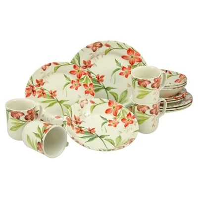 Afbeelding van CreaTable Combi servies Summer Cottage Servies, elegant bloemdecor, 16 delen, voor 4 personen (set, delig)