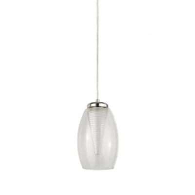 Afbeelding van Searchlight Moderne hanglamp Cyclone chroom met helder glas 97291 1CL