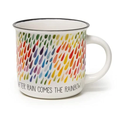 Afbeelding van Legami Cup Puccino, mok van New Bone China, motief After Rain, Take a Break Collection, inhoud 350 ml, vaatwasmachinebestendig, magnetronbestendig (0049)