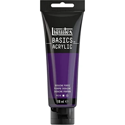 Afbeelding van Liquitex Basics 8870019 Monopigmenteerde acrylverf, kunstenaarspigmenten, lichtecht, gemiddelde viscositeit, achivkwaliteit, zijdeglanzende afwerking, 118ml Dioxazine Purple