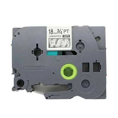 Afbeelding van BROVACS 1 Pack Wit op Clear Label Tape Compatibel voor Brother P Touch TZ 145 TZe 18mm 3/4&quot; OPA1114E