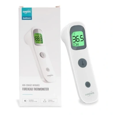 Afbeelding van EUROPAPA Koortsthermometer Voor Baby&#039;s, Kinderen En Volwassenen, Infrarood Voorhoofdthermometer Met Koortsalarm, C/F Schakelaar, 30 Voudige Meetwaarden