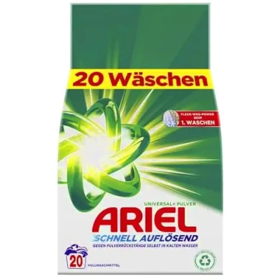 Afbeelding van Ariel Snel oplossend poederwasmiddel universeel + 1,2 kg, 20 wasbeurten, uitstekende vlekverwijdering
