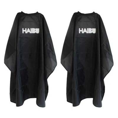 Afbeelding van 2x Haibu Essentials Kapmantel met Drukknoop zwart bundel/set/pakket