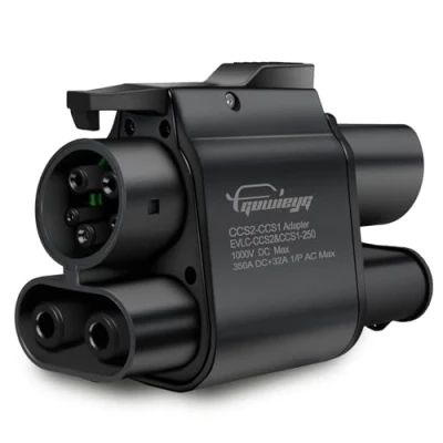 Afbeelding van GUWIEYG CCS2 naar CCS1 Laderadapter, Type 2 1 EV adapter, 1000V 250A, Compatibel met AC en DCopladen, Adapter voor Elektrische Voertuigen IEC 62196 SAE J1772