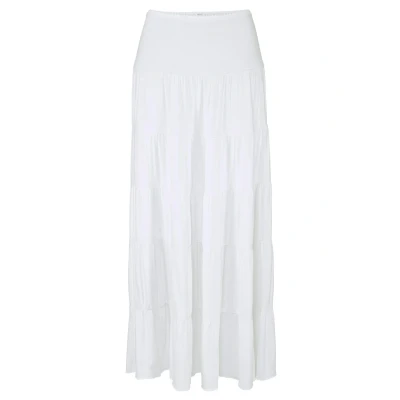 Afbeelding van Beachtime Maxirok met volants, elastische tricot rok, strandrok
