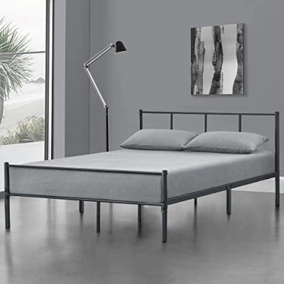 Afbeelding van Metalen bedframe Hercules incl. bedbodem 140x200 cm donkergrijs