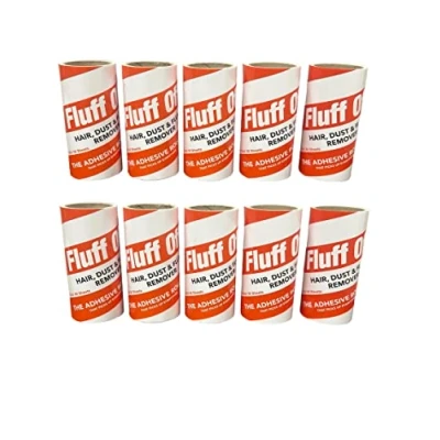 Afbeelding van Fluff Off pluisroller vullingen &quot;Extra&quot;, 10 stuks van 60 vellen, extra kleverige voor kleding, dierenhaar en meubels past op de meeste pluisrollers 600 vellen