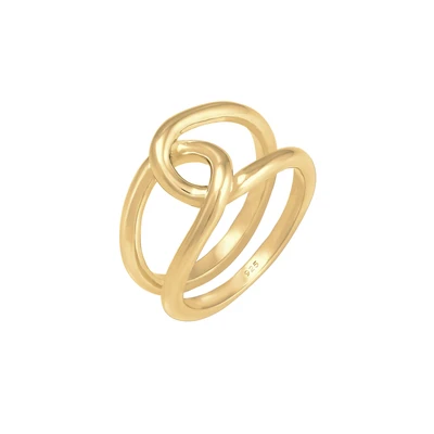 Afbeelding van Elli KNOT Trend Ring goldcoloured, Dames, Maat: 54, Gold coloured