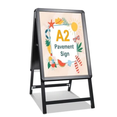 Afbeelding van STANDNEE Bestrating teken frame bord dubbelzijdig display A board poster stand houder voor reclame (zwart A2)