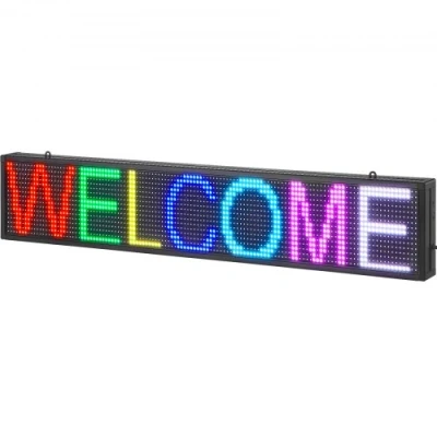 Afbeelding van VEVOR Programmeerbaar led bord, P10 full colour scrolling paneel, doe het zelf displaybord, wifi USB bediening, loopteksten, tijden en afbeeldingen, berichtenwinkelbord, reclame, 99 x 19 cm