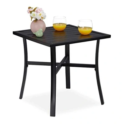 Afbeelding van Relaxdays tuintafel vierkant balkontafel metalen tafel buitentafel bijzettafel