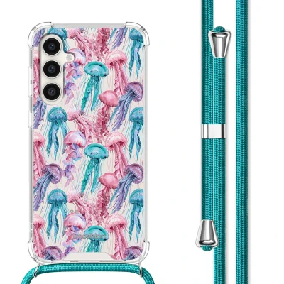Afbeelding van Samsung Galaxy S23 FE Hoesje Kunststof iMoshion Softcase/Koordhoesje/Backcover Jellyfish Watercolor Telefoonhoesje