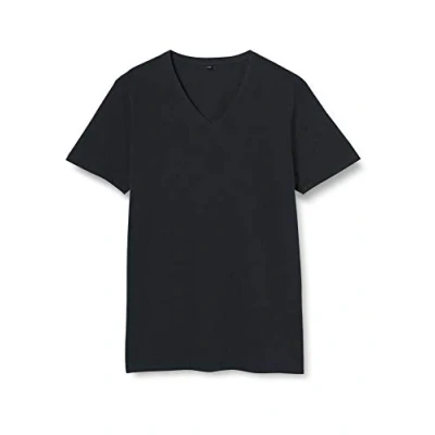 Afbeelding van Build Your Brand Heren Light V hals T shirt, Navy, 4XL, Donkerblauw, 4XL