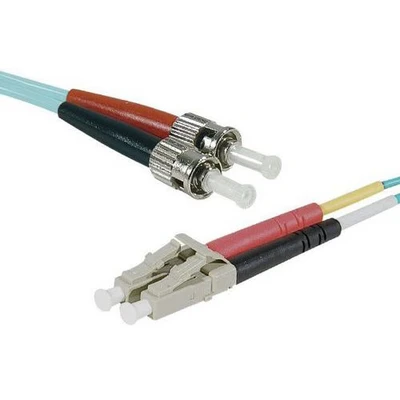Afbeelding van Draadbrug optisch Duplex 2 mm OM3 LC UPC/ST UPC aqua 3 m