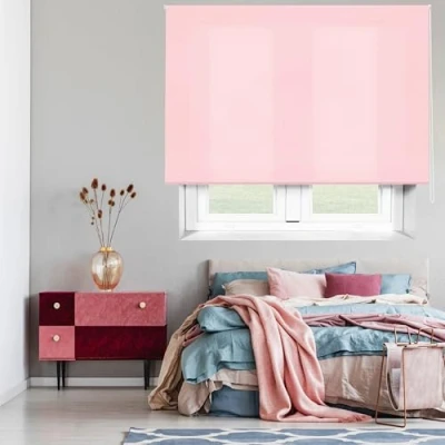 Afbeelding van Blindecor Ara Lichtdoorlatend rolgordijn linnen, Manual, Roze, 80 x 175 cm
