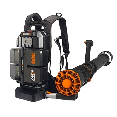 Afbeelding van WORX Nitro 80 V bladblazer WG572E (4 x 20 V/4000 mAh) met accu rugzak en power /laaunit BASECAMP