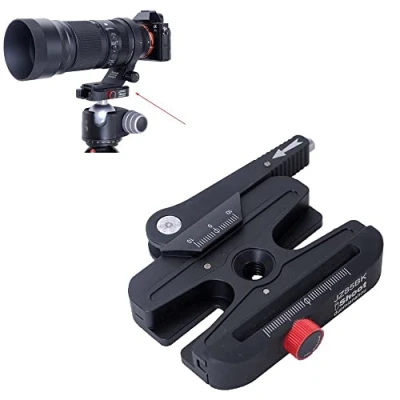 Afbeelding van iShoot Lange hendel Quick Self Locked Clamp Adapter Release Plate Converter Fijn afgesteld met knop, compatibel Manfrotto 200PL Plaat &amp; Arca Swiss Fit Camera Statief Ball Head