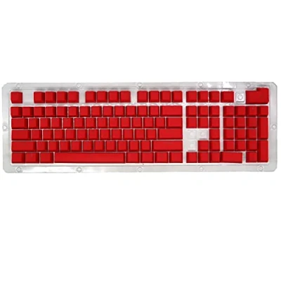 Afbeelding van Archuu PBT keycaps, 108 toetsen P9 mechanisch toetsenbord, keycaps met achtergrondverlichting, transparant, doe het zelf, voor 61/64/87/104/108 toetsen, mechanische toetsenborden (rood)