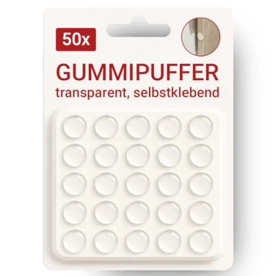 Afbeelding van LouMaxx rubberen buffer 50 stuks transparant 8 mm voetjes zelfklevend met extra sterke grip premium aanslagbuffers voorkomen wegglijden en krassen, slaggeluid trillingen