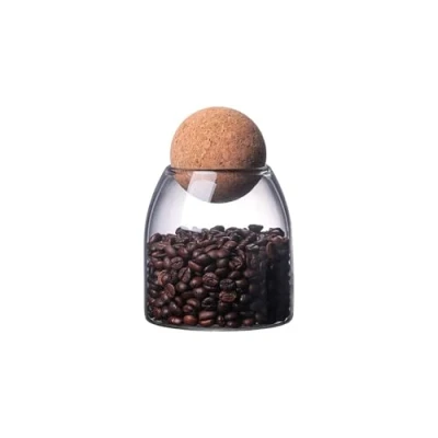 Afbeelding van Glazen Voedselopslagbus, Luchtdicht Afgesloten Containerbus, Helderglazen Opslagpot, met Kurkdeksel, Voor Specerijen, Suiker, Koffie, Koekjes, Snoep (550 ml/ 19 oz)
